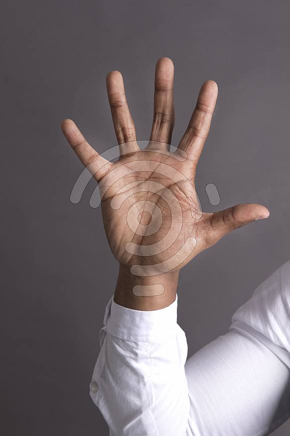 Young Black Man Five Finger on hand