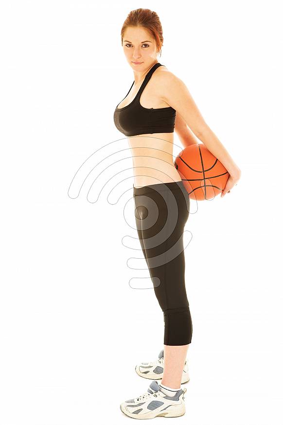 Sexy girl with basketball